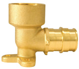 Apollo ExpansionPEX Series EPXDEE34 Drop Ear Pipe Elbow, 3/4 in, Barb x FNPT, 90 deg Angle, Brass, 200 psi Pressure