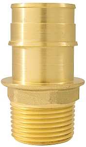 Apollo ExpansionPEX Series EPXMA134 Reducing Pipe Adapter, 1 x 3/4 in, Barb x MPT, Brass, 200 psi Pressure