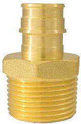 Apollo ExpansionPEX Series EPXMA341 Reducing Pipe Adapter, 3/4 x 1 in, Barb x MPT, Brass, 200 psi Pressure