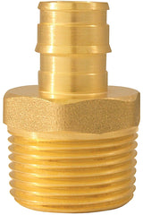 Apollo ExpansionPEX Series EPXMA1234 Reducing Pipe Adapter, 1/2 x 3/4 in, Barb x MNPT, Brass, 200 psi Pressure