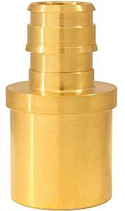 Apollo ExpansionPEX Series EPXMS1234 Reducing Pipe Adapter, 1/2 x 3/4 in, Barb x Male Sweat, Brass, 200 psi Pressure