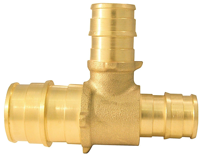 Apollo Expansion Series EPXT341212 Reducing Pipe Tee, 3/4 x 1/2 x 1/2 in, Barb, Brass, 200 psi Pressure