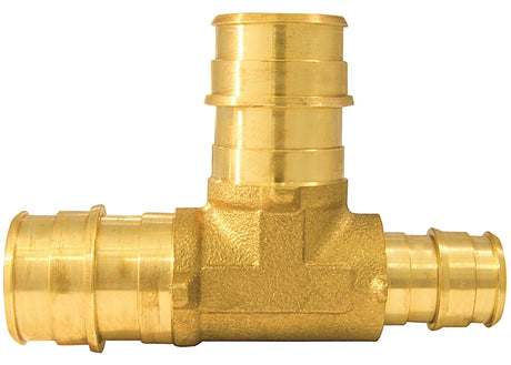 Apollo Expansion Series EPXT341234 Reducing Pipe Tee, 3/4 x 1/2 x 3/4 in, Barb, Brass, 200 psi Pressure