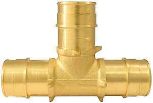 Apollo Expansion Series EPXT11 Pipe Tee, 1 in, Barb, Brass, 200 psi Pressure