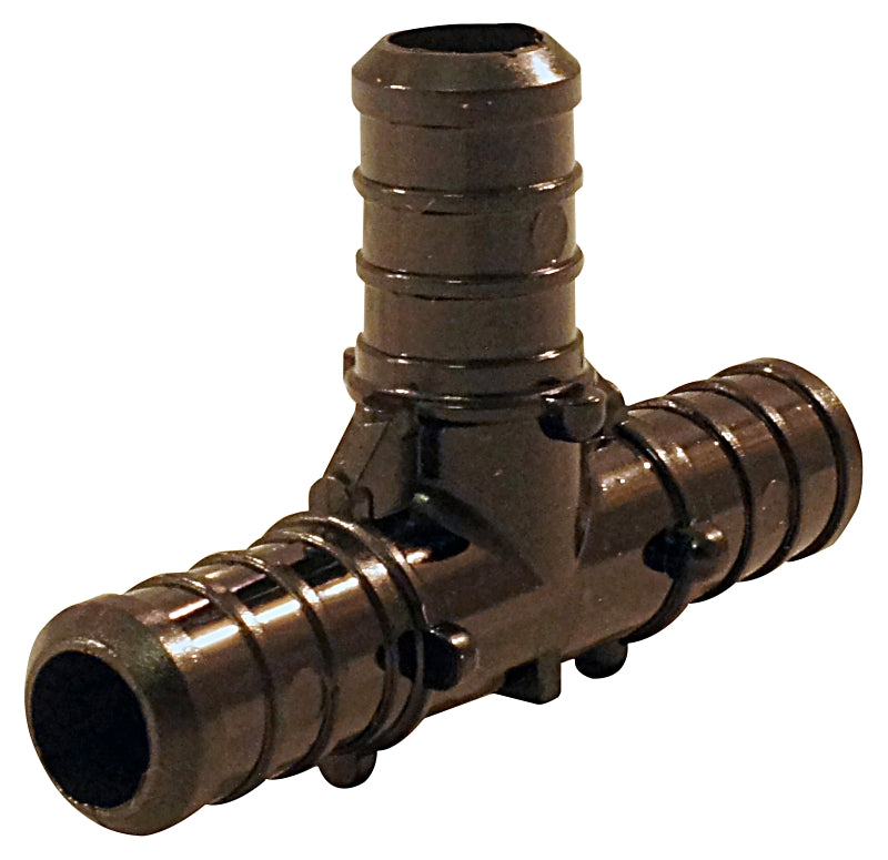 Apollo PXPAT1240JR Pipe Tee, 1/2 in, Barb, Plastic, Black, 200 psi Pressure