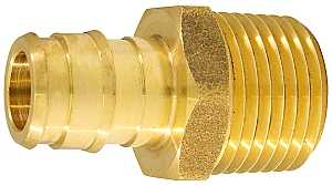 Apollo EPXMA1212 Pipe Adapter, 1/2 in, PEX-A Barb x MPT, Brass, 200 psi Pressure