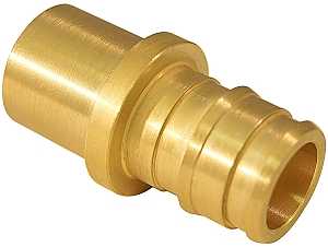 Apollo EPXMS1212 Pipe Adapter, 1/2 in, PEX-A Barb x Sweat, Brass, 200 psi Pressure