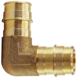 Apollo EPXE3434 Pipe Elbow, 3/4 in, Barb, 90 deg Angle, Brass, 200 psi Pressure