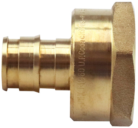 Apollo ExpansionPEX Series EPXFA1234 Reducing Pipe Adapter, 1/2 x 3/4 in, Barb x FNPT, Brass, 200 psi Pressure