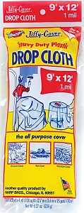 Warp's JCS-912-M Drop Cloth, 12 ft L, 9 ft W, Plastic, Clear, Pack of 24