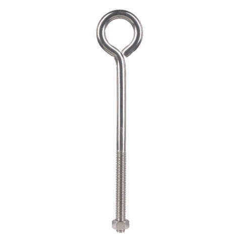 Hampton 3/8 in. X 8 in. L Stainless Stainless Steel Eyebolt Nut Included, Pack of 5