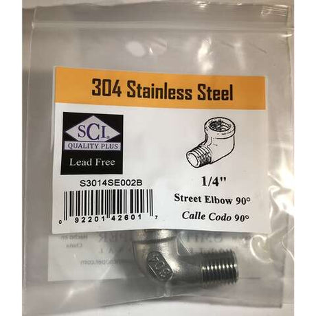 Smith-Cooper 1/4 in. FPT X 1/4 in. D FPT Stainless Steel Street Elbow