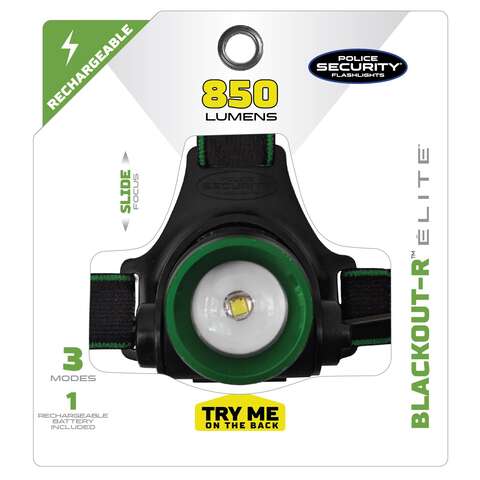 Police Security Blackout-R 850 lm Black LED Head Lamp