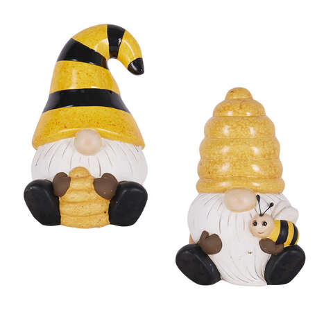 Meadow Creek Ceramic Multi-color 6 in. Gnome Garden Statue, Pack of 4