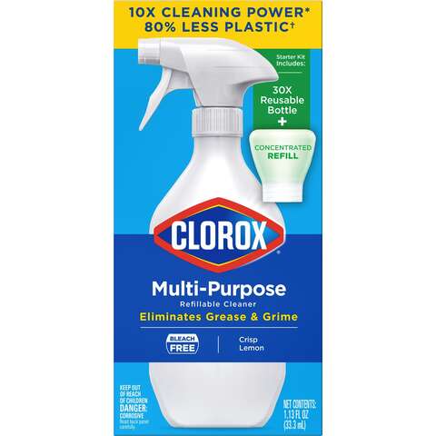 Clorox Crisp Lemon Scent Concentrated All Purpose Cleaner Liquid 20 oz, Pack of 4