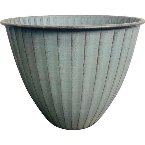 Robert Allen Monroe 8 in. D Metal Planter Light Blue, Pack of 3