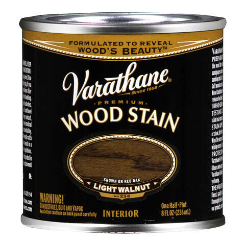 Varathane Premium Solid Light Walnut Oil-Based Urethane Modified Alkyd Wood Stain 0.5 pt