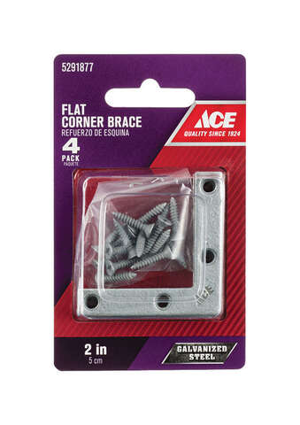 Ace 2 in. H X 2.75 in. W X 2 in. D Steel Flat Corner Brace