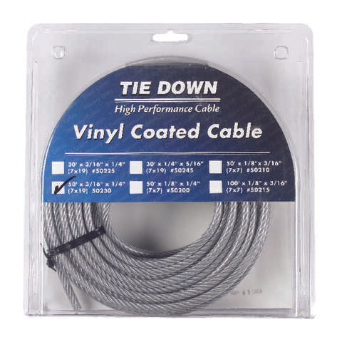 Tie Down Engineering Vinyl Coated Galvanized Steel 3/16 in. D X 50 ft. L Aircraft Cable