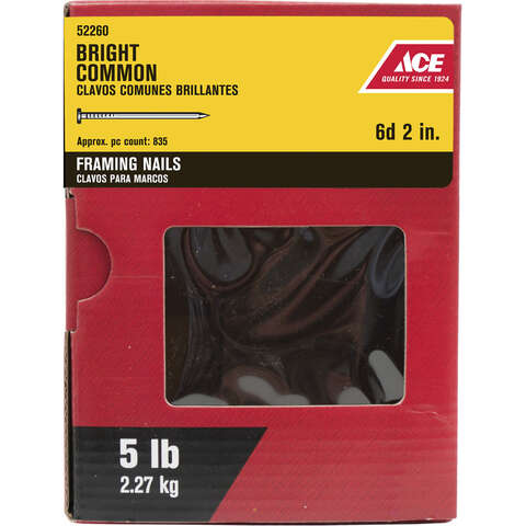 Ace 6D 2 in. Common Bright Steel Nail Round Head 5 lb