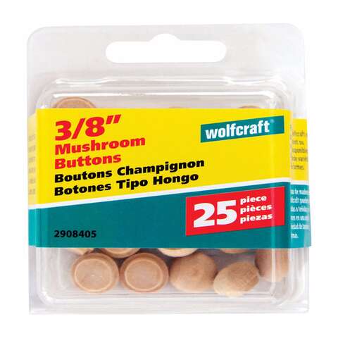 Wolfcraft Round Hardwood Mushroom Plug 3/8 in. D X 1/2 in. L 1 pk Natural