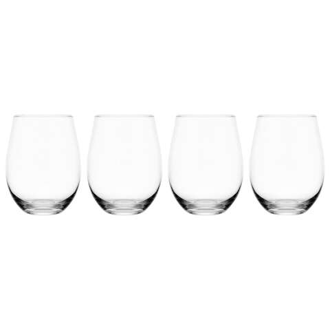 Mikasa Parker 18 oz Clear Crystal Stemless Wine Glass Set