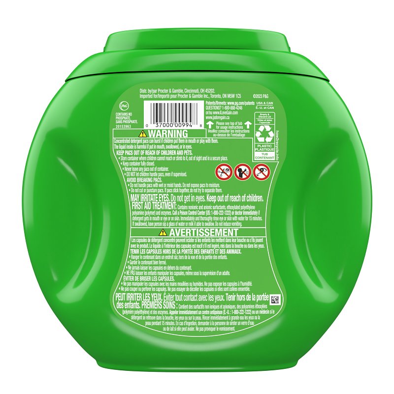 Gain 994 Laundry Detergent Pod, 42, Liquid, Original, Pack of 4