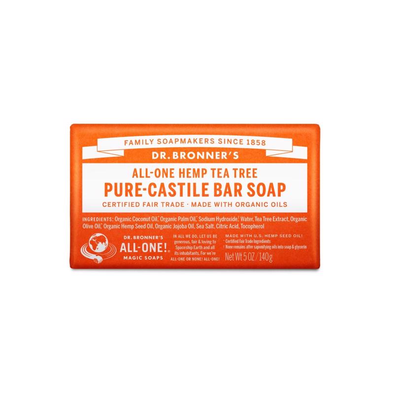 Dr. Bronner's Organic Tea Tree Scent Pure-Castile Bar Soap 5 oz, Pack of 12