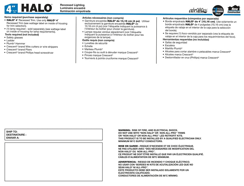 Halo H99TAT Recessed Housing, 4 in Dia Recessed Can, Steel