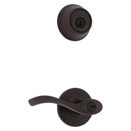 Kwikset 690BL 11P CP Deadbolt and Entry Lockset, Lever Handle, Balboa Design, Venetian Bronze, 3 Grade