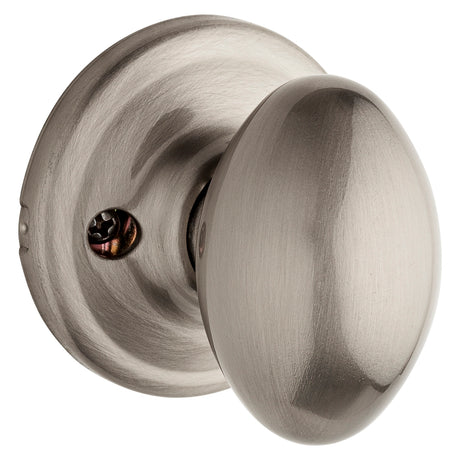 Kwikset 720L 15 Passage Knob, Satin Nickel, 1-3/8 to 1-3/4 in Thick Door, 2-1/4 in Strike