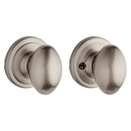 Kwikset 720L 15 Passage Knob, Satin Nickel, 1-3/8 to 1-3/4 in Thick Door, 2-1/4 in Strike