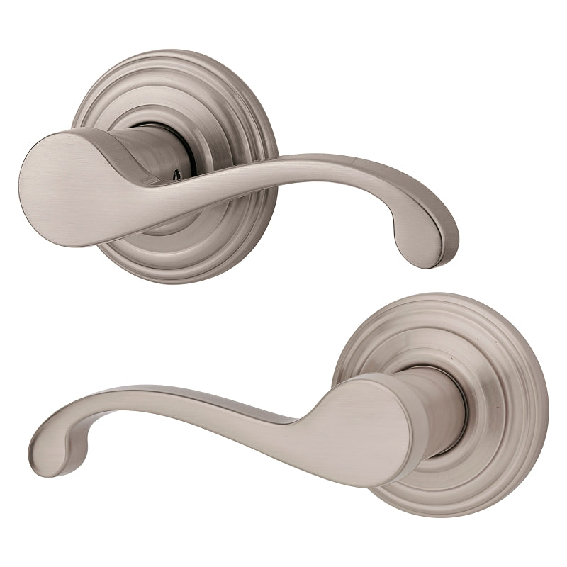 Kwikset Signature Series 720CHL 15 Passage Lever, Non-Locking Lock, Satin Nickel, Knob Handle, Zinc, Residential