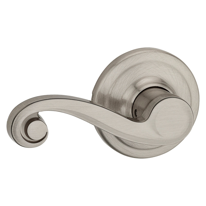 Kwikset Signature Series 720LL 15 Passage Lever, Non-Locking Lock, Satin Nickel, Zinc, Residential, Reversible Hand