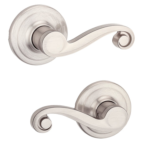 Kwikset Signature Series 720LL 15 Passage Lever, Non-Locking Lock, Satin Nickel, Zinc, Residential, Reversible Hand