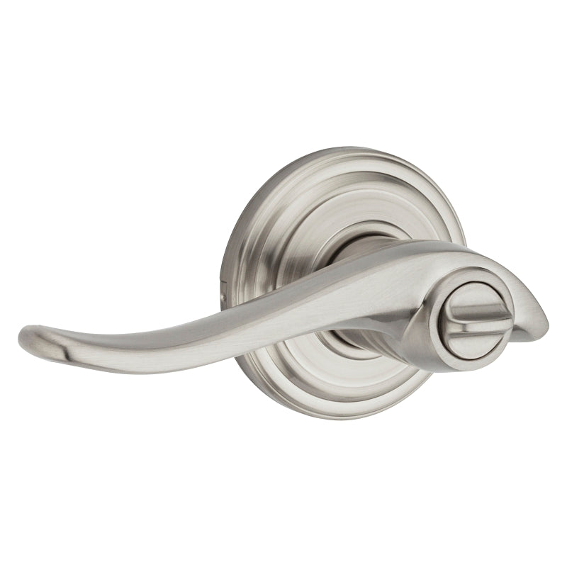 Kwikset Signature Series 730AVL 15 Privacy Lever, Thumbturn Lock, Satin Nickel, Knob Handle, Zinc, Residential, 2 Grade