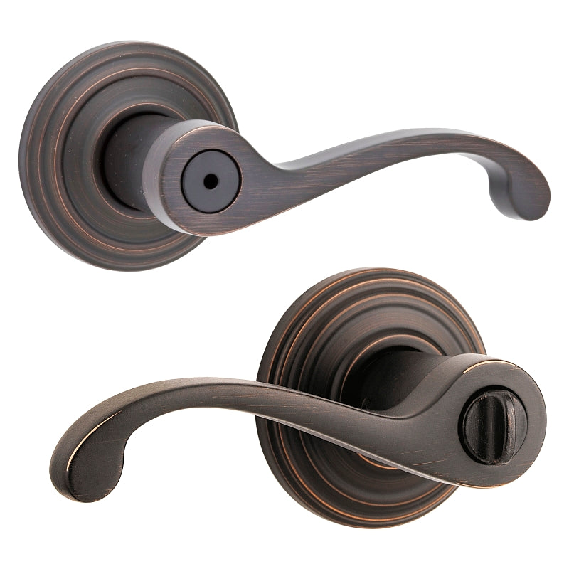 Kwikset Signature Series 730CHL 11P Privacy Lever, Thumbturn Lock, Venetian Bronze, Knob Handle, Zinc, Residential