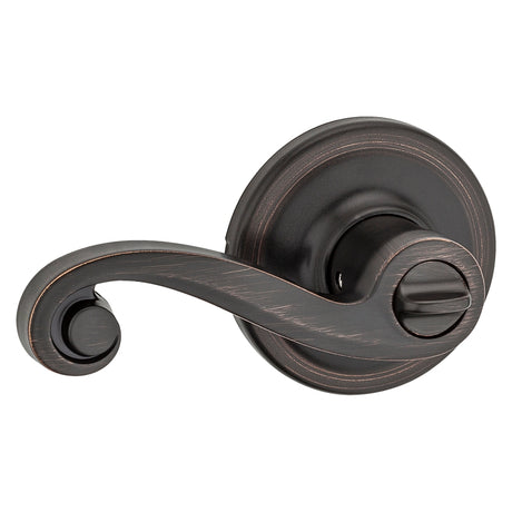 Kwikset Signature Series 730LL 11P 6AL Privacy Lever, Thumbturn Lock, Venetian Bronze, Zinc, Residential, 2 Grade