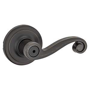 Kwikset Signature Series 730LL 11P 6AL Privacy Lever, Thumbturn Lock, Venetian Bronze, Zinc, Residential, 2 Grade