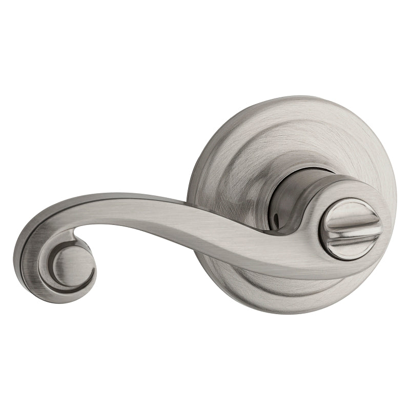 Kwikset Signature Series 730LL 15 Privacy Lever, Thumbturn Lock, Satin Nickel, Zinc, Residential, Reversible Hand