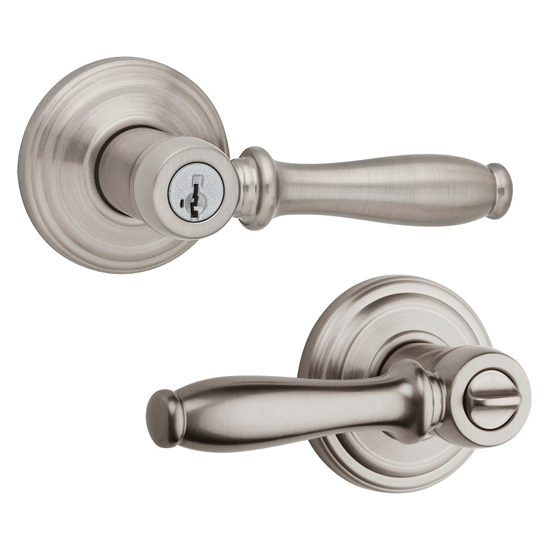 Kwikset Signature Series 740ADL 15 SMT Entry Lever, Thumbturn Lock, Satin Nickel, Knob Handle, Metal, Residential