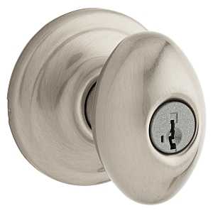 Kwikset Signature Series 97402-790 Entry Door Knob, 2-7/16 in Dia Knob, Zinc, Satin Nickel