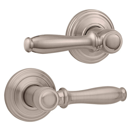 Kwikset Signature Series 720ADL 15 Passage Lever, Non-Locking Lock, Satin Nickel, Knob Handle, Zinc, Residential