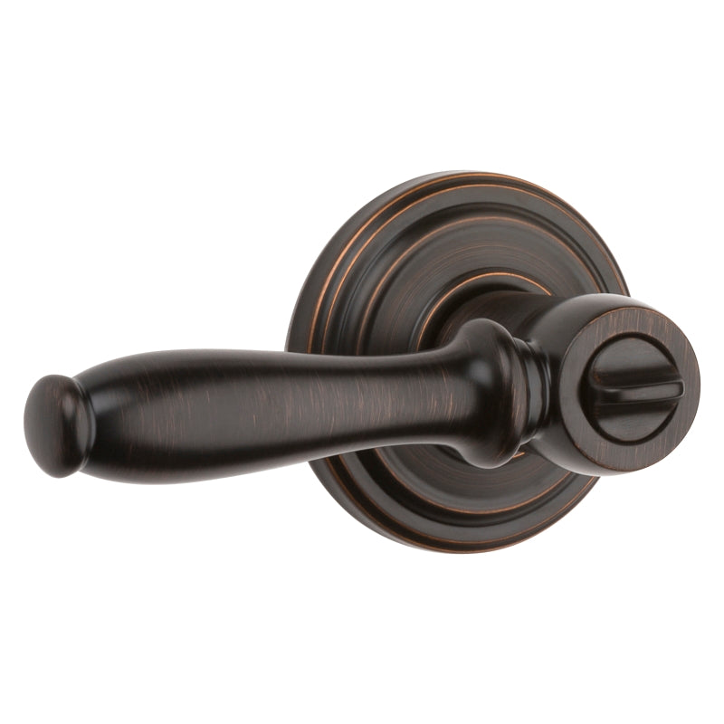 Kwikset Signature Series 730ADL 11P Privacy Lever, Thumbturn Lock, Venetian Bronze, Knob Handle, Zinc, Residential