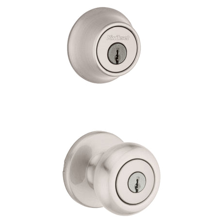 Kwikset 690 CV 15 Combination Lockset, Knob Handle, Cove Design, Satin Nickel, 3 Grade