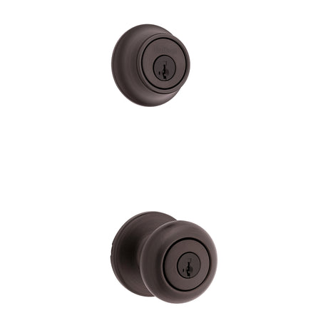 Kwikset 96900-421 Entry Knob and Single Cylinder Deadbolt, Knob Handle, Classic, Colonial, Traditional Design, Yes