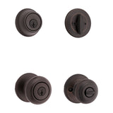 Kwikset 96900-421 Entry Knob and Single Cylinder Deadbolt, Knob Handle, Classic, Colonial, Traditional Design, Yes