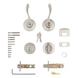Kwikset 96900-420 Deadbolt Security Set, Keyed Entry Lock, Lever Handle, Balboa Design, Satin Nickel, Turn Piece, Zinc