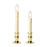 Celestial Lights Brass/White no scent Scent LED Battery Operated Taper Candle