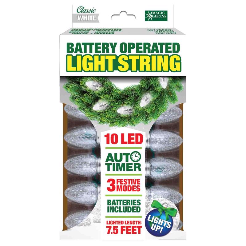 Magic Seasons LED White 10 ct String Christmas Lights, Pack of 12